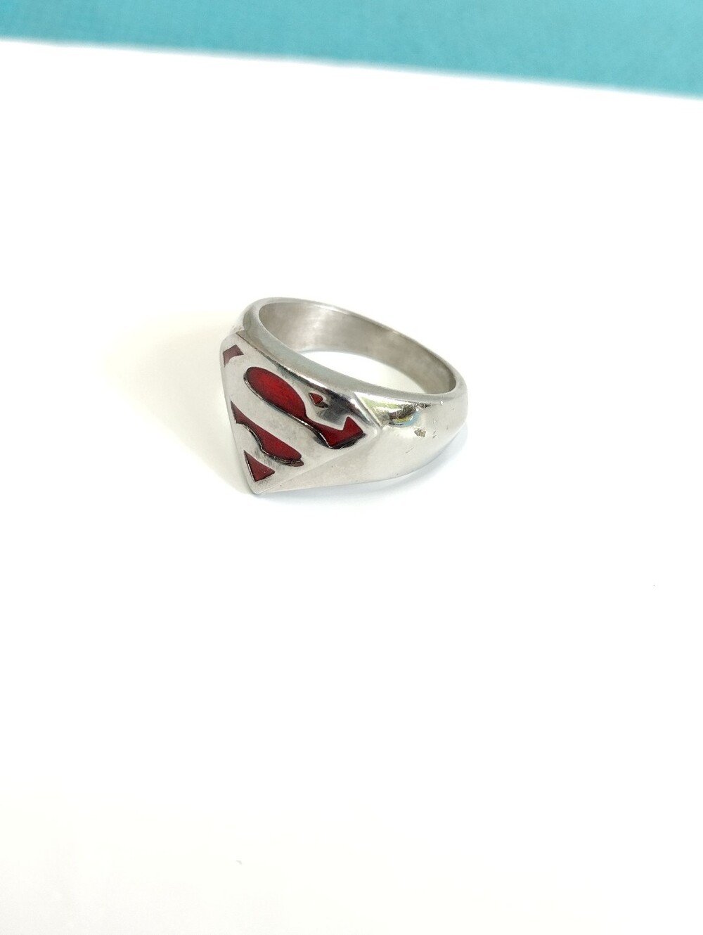 DC Comics Stainless Steel Superman Logo Ring Size 10